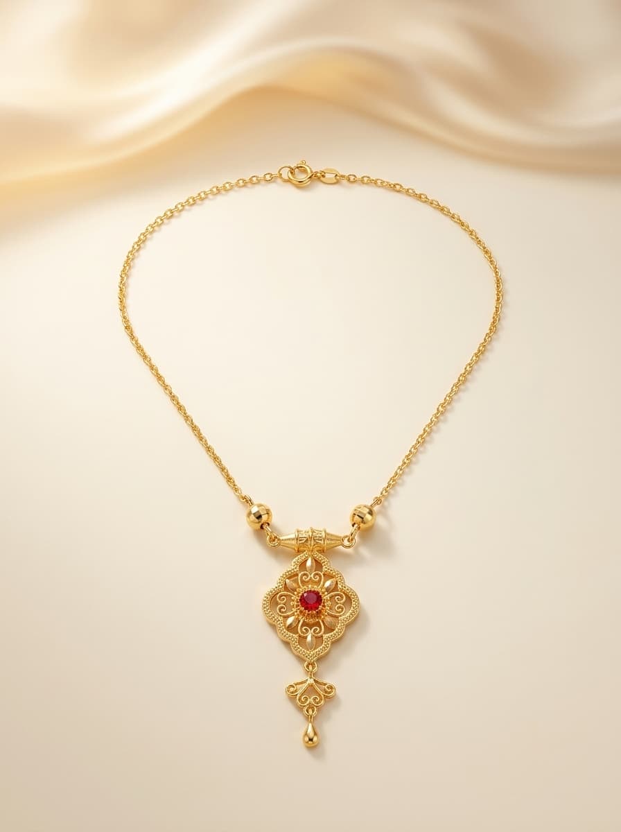 Gold Ruby Necklace