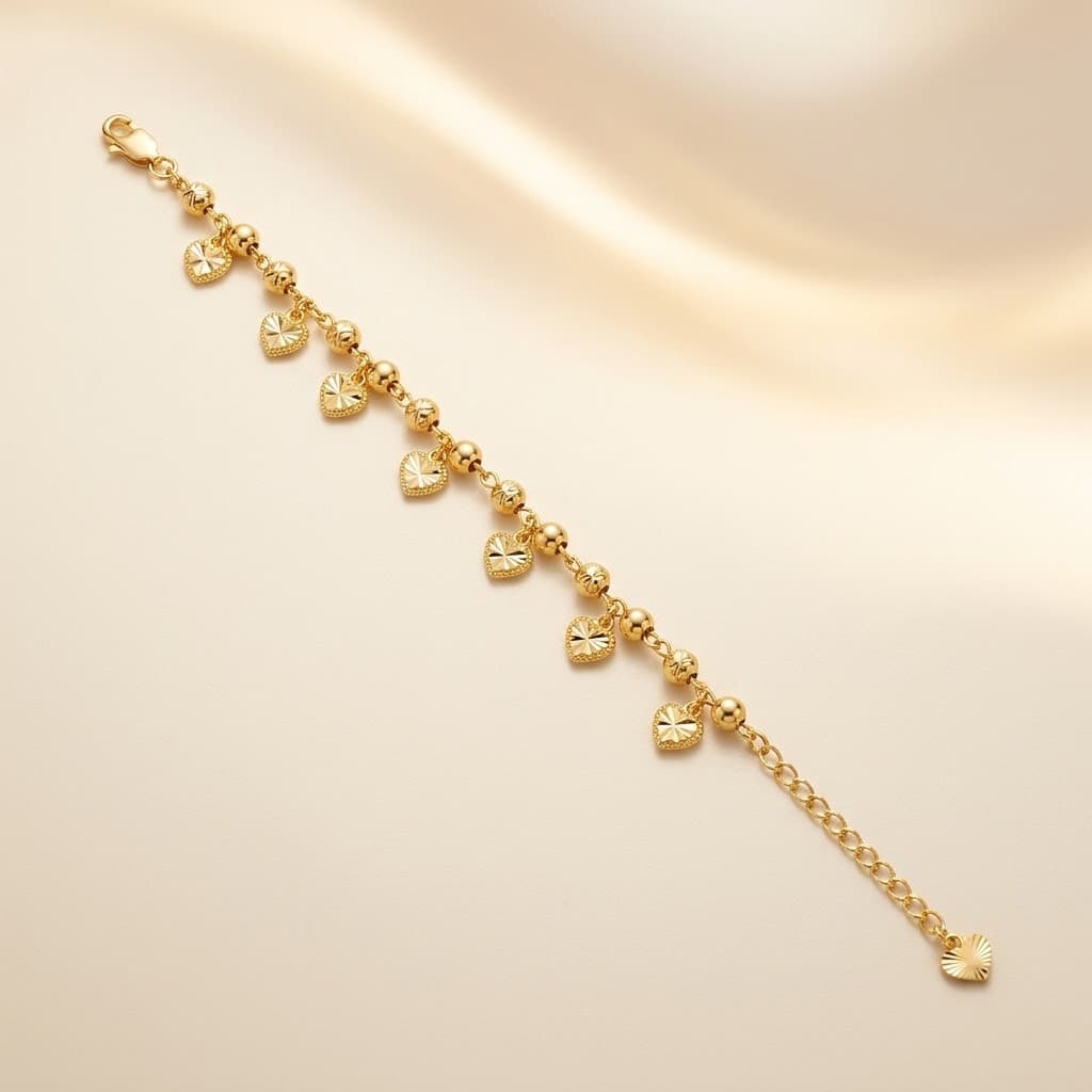 Gold Hearts Anklet