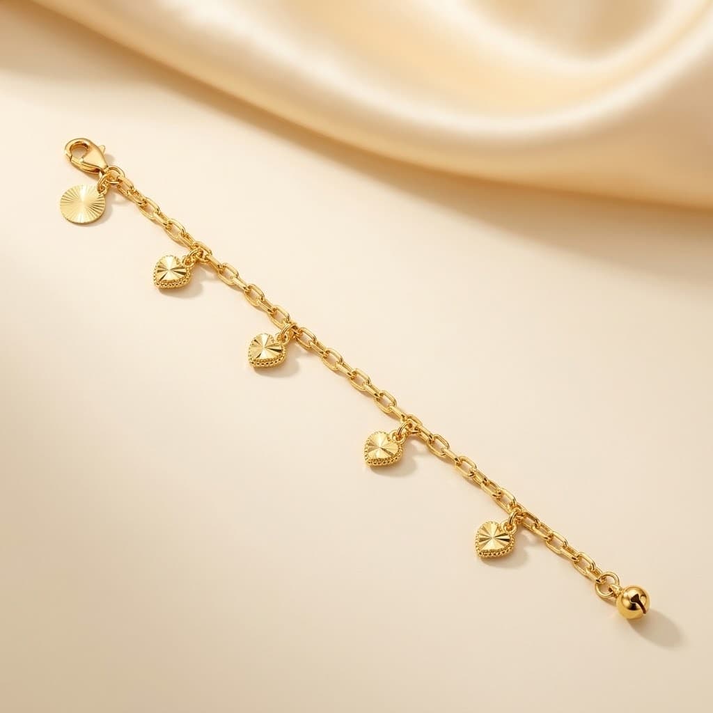 Gold Hearts Anklet